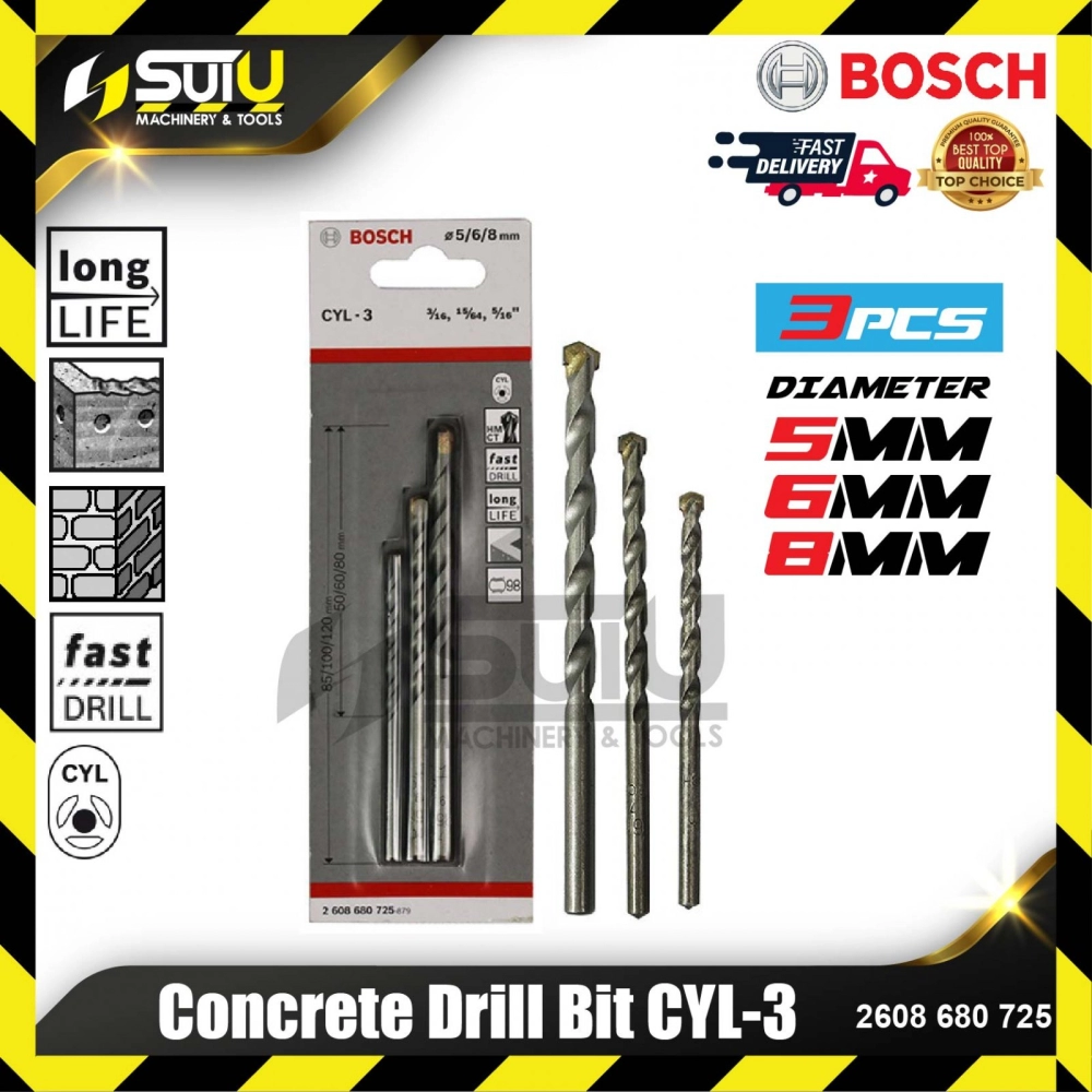 BOSCH 2608680725 Concrete Drill Bit CYL-3 (3 pcs)