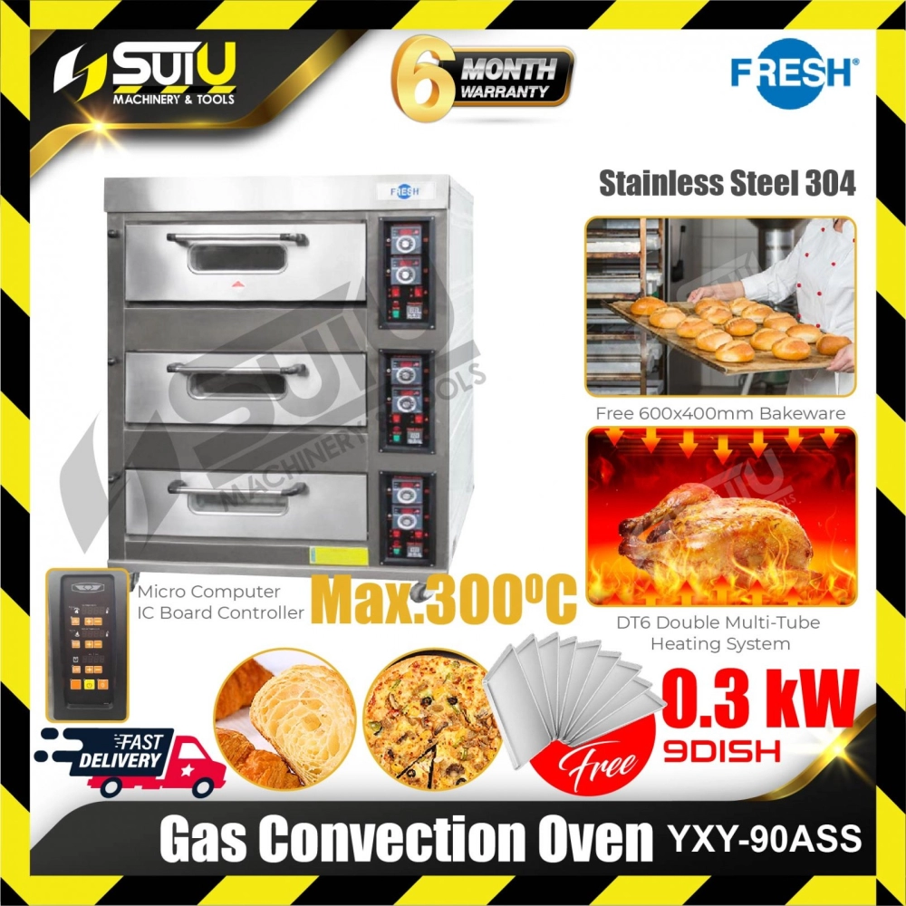 FRESH YXY-90ASS 3 Layers Gas Convection Oven 0.3kW