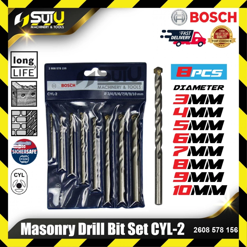 BOSCH 2608578156 Masonry Drill Bit Set CYL-2 (8 pcs)
