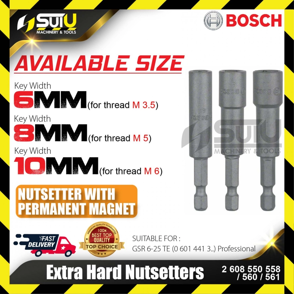 BOSCH 2608550558/ 560/ 561 Extra Hard Nutsetters (6/8/10mm)