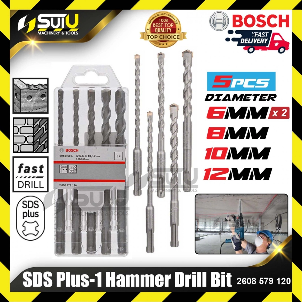 BOSCH 2608579120 SDS PLUS-1 Hammer Drill Bit (5 pcs)