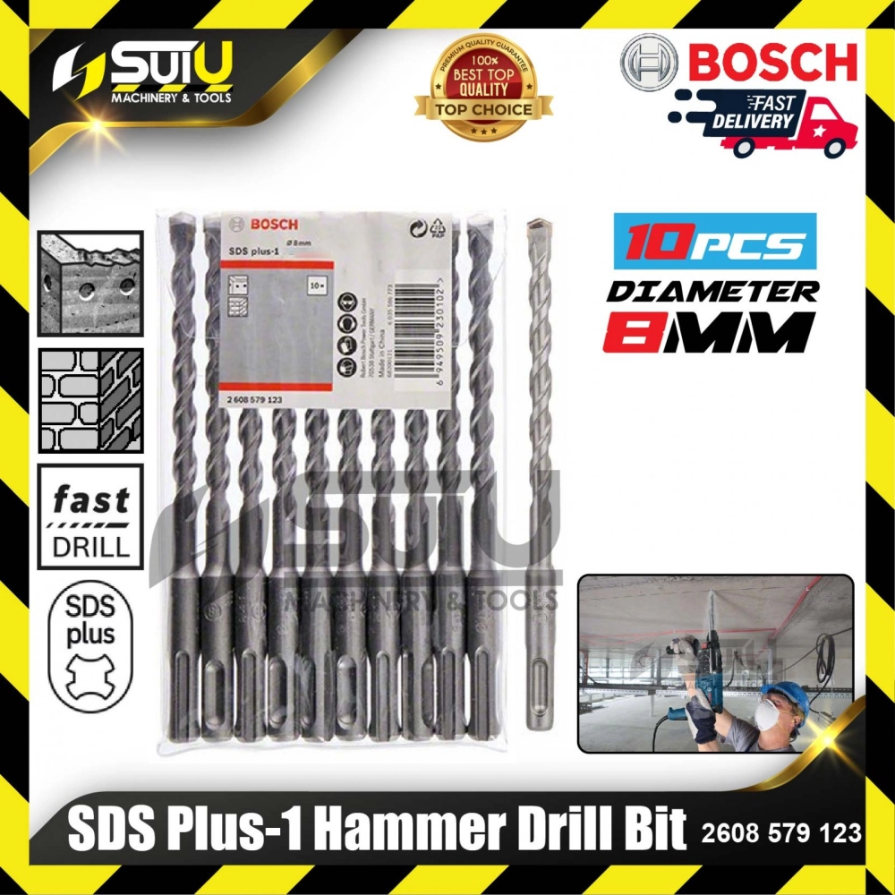 BOSCH 2608579123 SDS PLUS-1 Hammer Drill Bit (10 pcs)