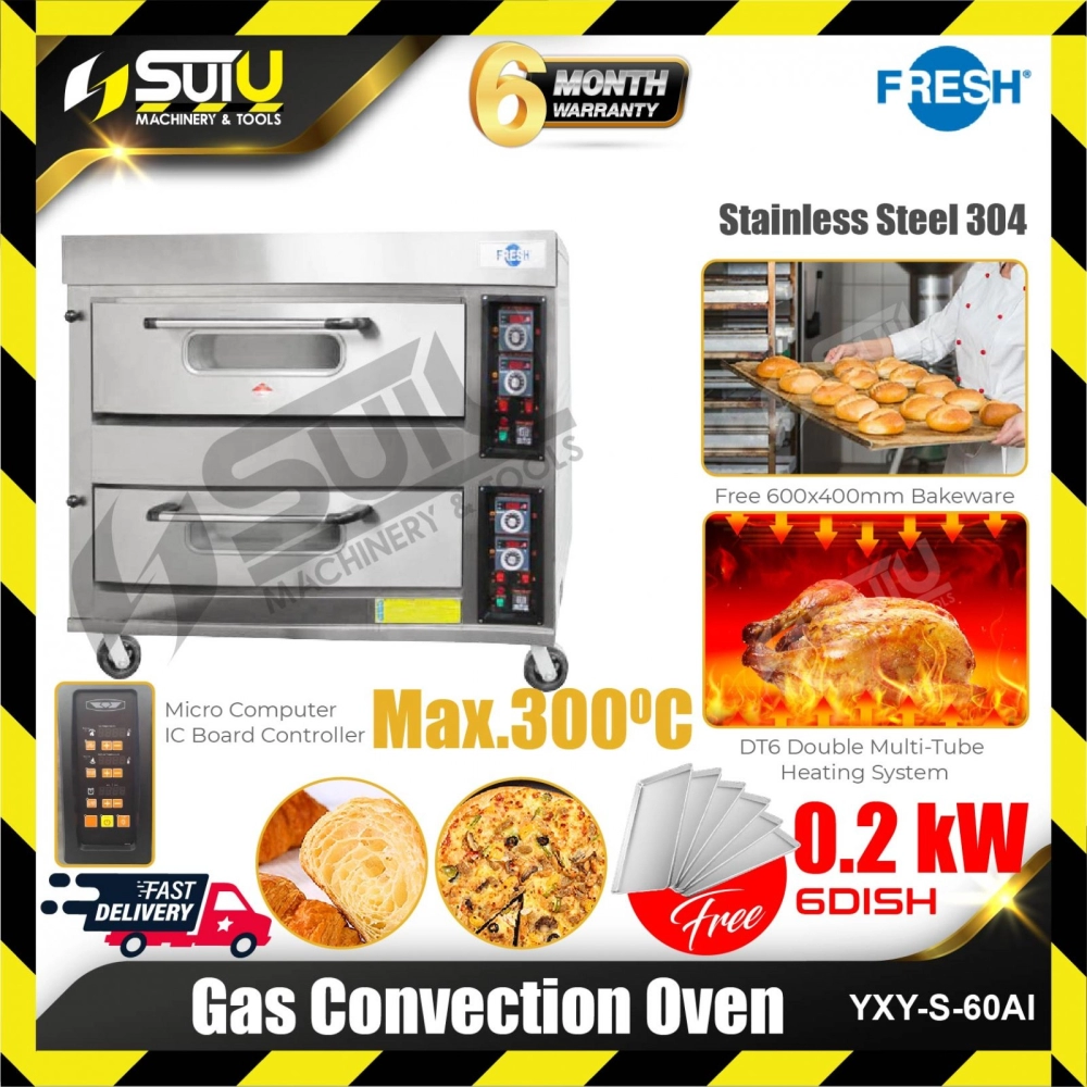 FRESH YXY-S-60AI 2 Layers Gas Convection Oven 0.2kW