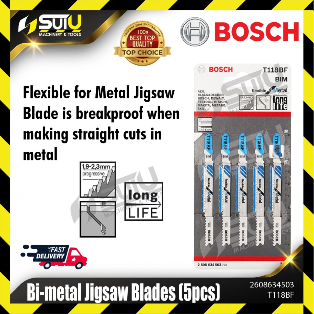 BOSCH 2608634503 (T118BF) Bi-metal Jigsaw Blades (5 pcs)