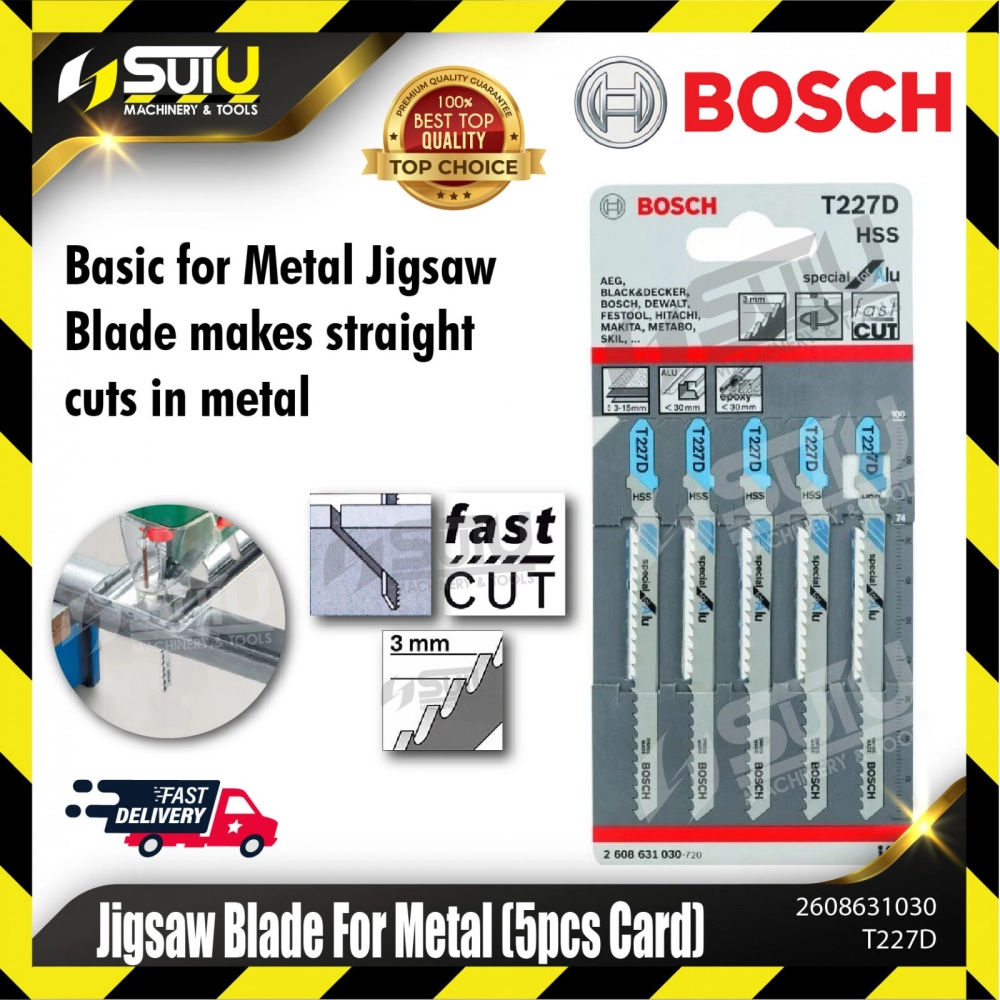 BOSCH 2608631030 (T227D) Jigsaw Blade For Metal (5 pcs Card)