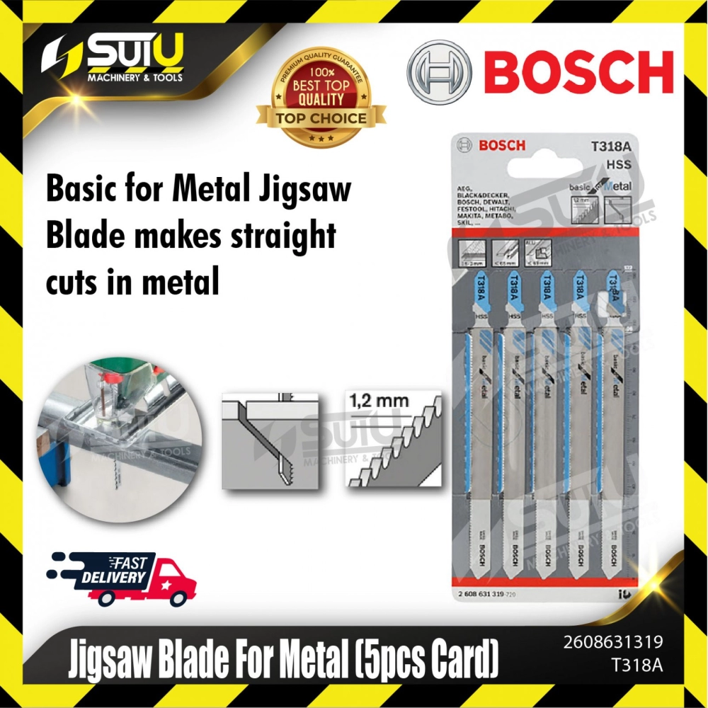 BOSCH 2608631319 (T318A) Jigsaw Blade For Metal (5 pcs Card)