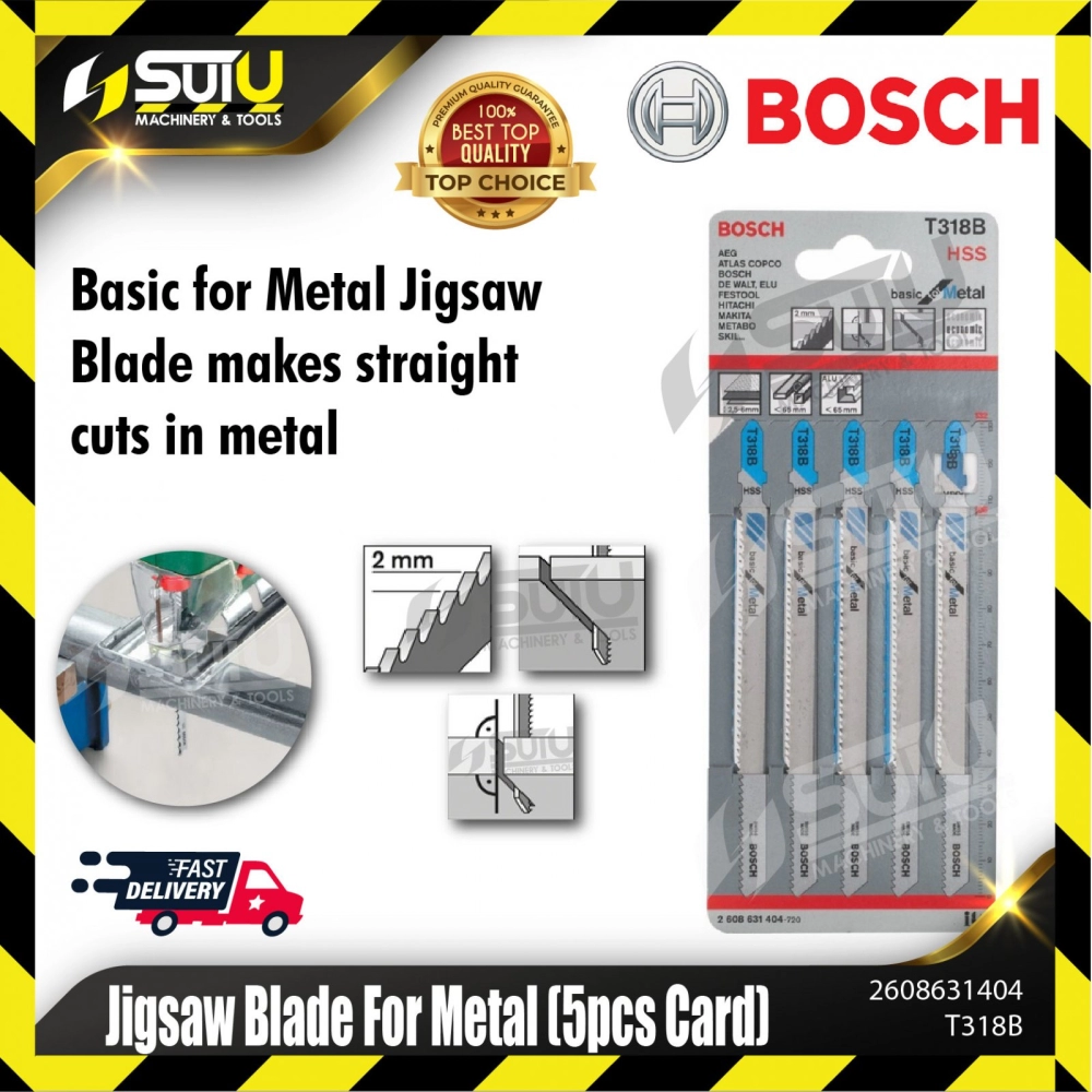 BOSCH 2608631404 (T318B) Jigsaw Blade For Metal (5 pcs Card)