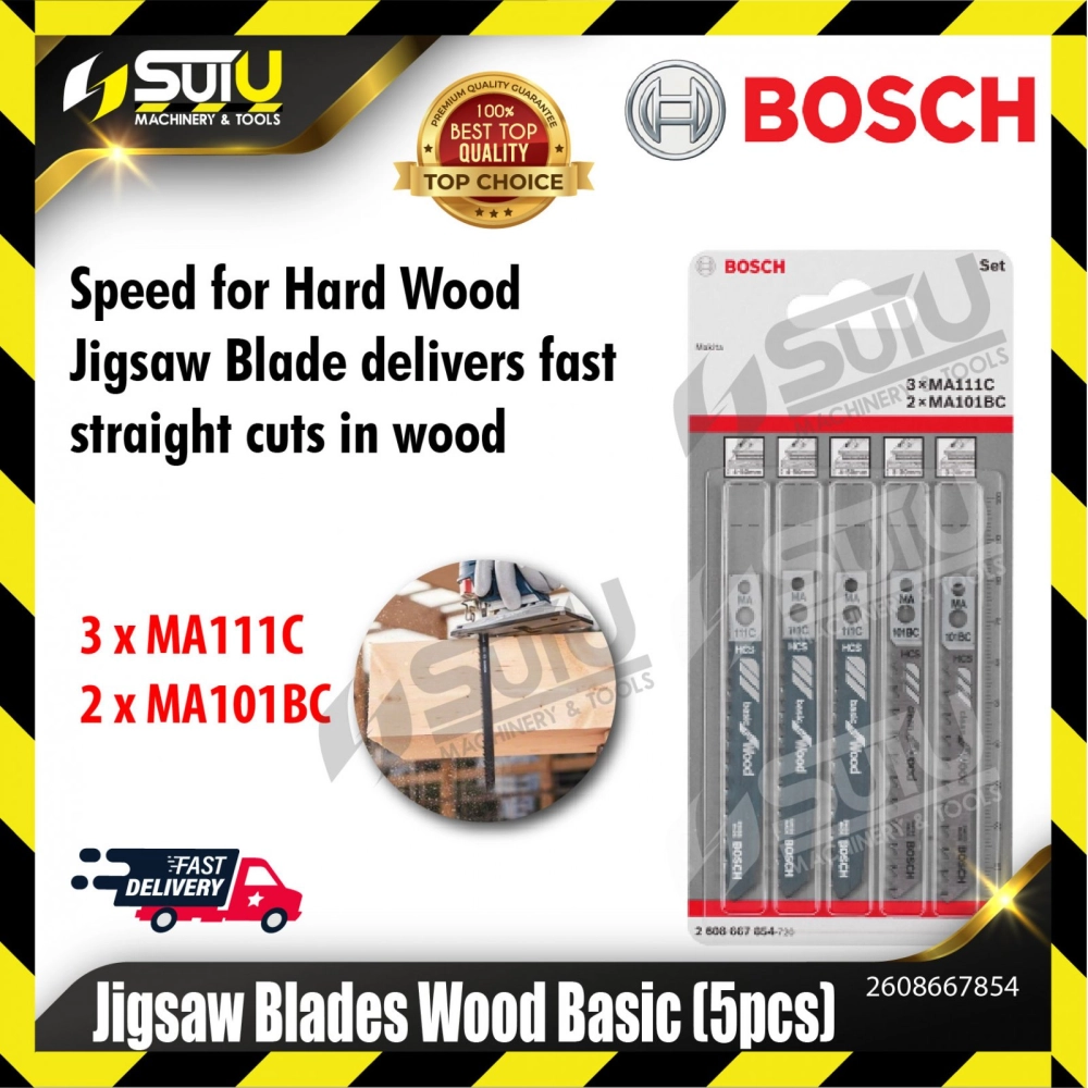 BOSCH 2608667854 5PCS Jigsaw Blades Wood Basic