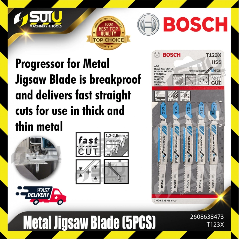 BOSCH 2608638473 (T123X) 5PCS Progressor for Metal Jigsaw Blades 100mm