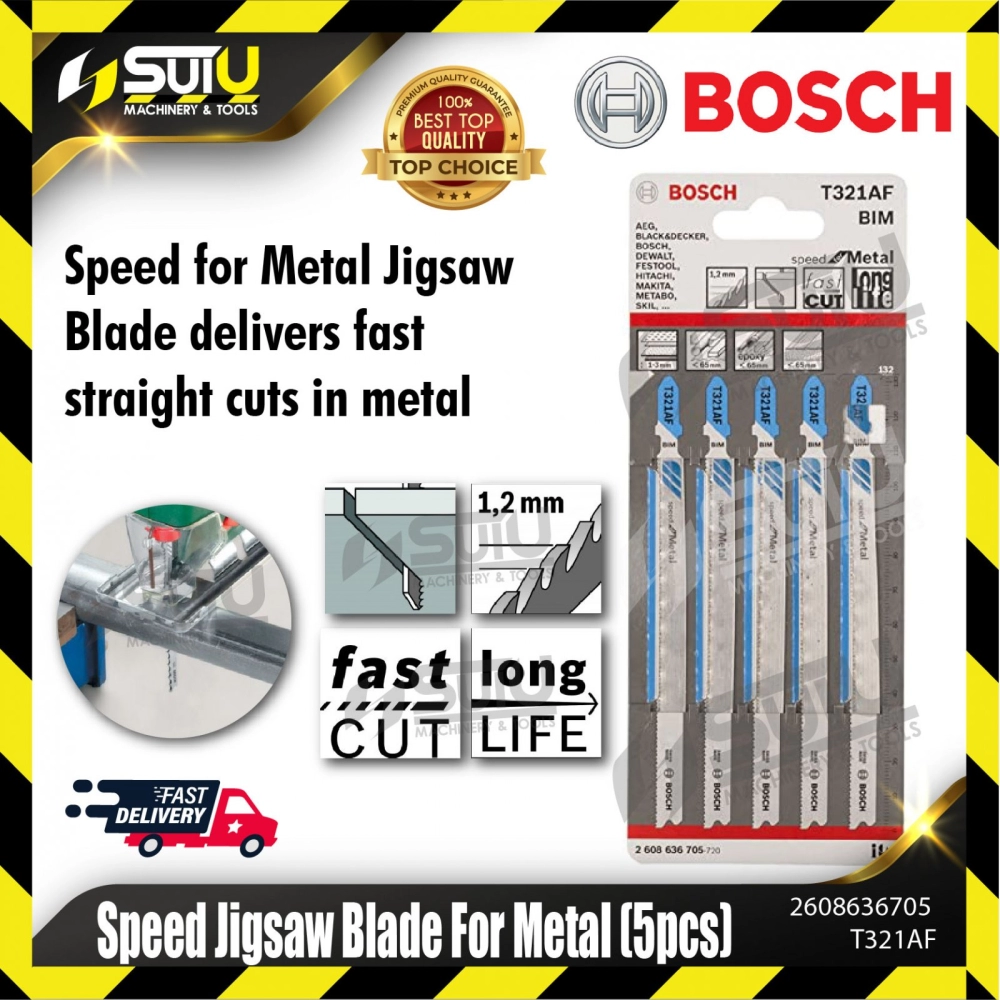 BOSCH 2608636705 (T321AF) 5PCS Speed Jigsaw Blade For Metal