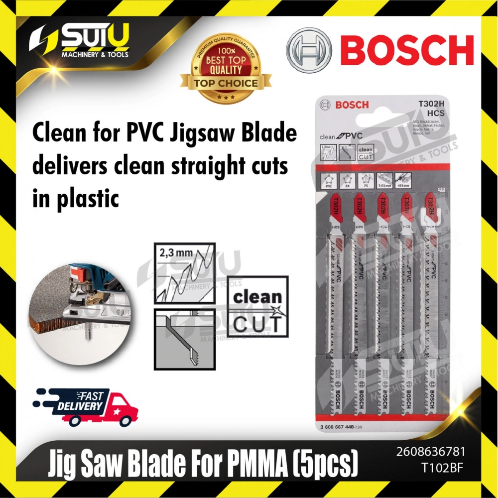 BOSCH 2608636781 (T102BF) Jig Saw Blade For PMMA (5pcs)