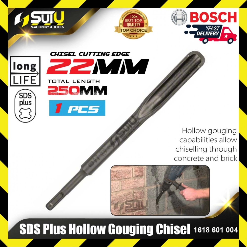 BOSCH 1618601004 SDS Plus Hollow Gouging Chisel 22x250mm