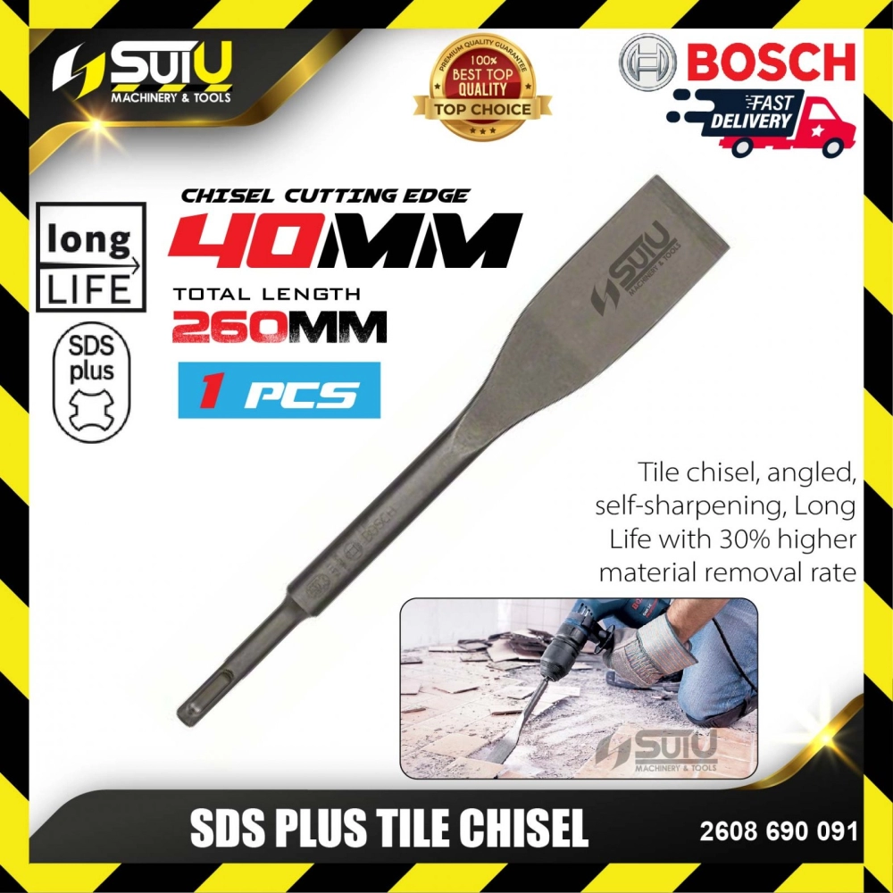 BOSCH 2608690091 SDS Plus Tile Chisel (40x260mm)