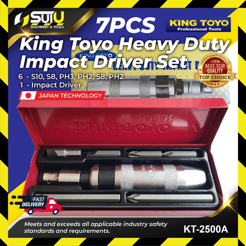 KING TOYO KT-2500A / KTID-100 Heavy Duty Impact Driver With Bits Set Box