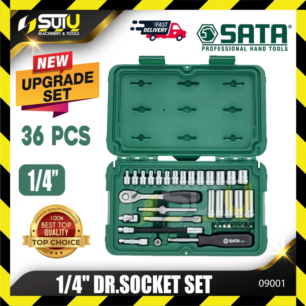 SATA 09001 36pcs 1/4” Dr. Socket Set
