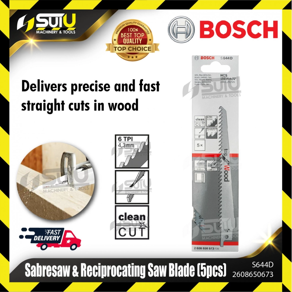 BOSCH 2608650673 (S644D) Sabresaw & Reciprocating Saw Blade (5 pcs)