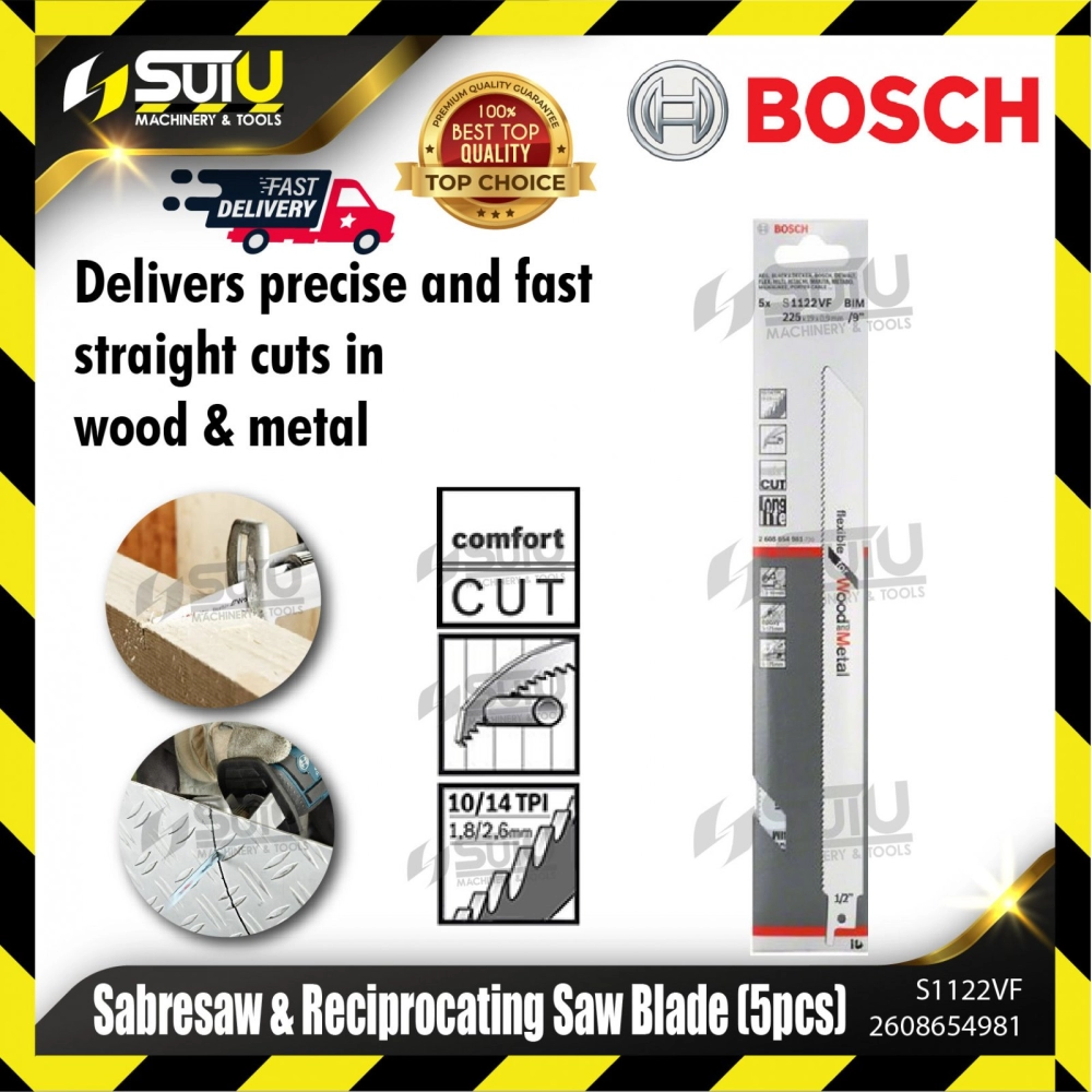 BOSCH 2608654981 (S1122VF) Sabresaw & Reciprocating Saw Blade (5 pcs)