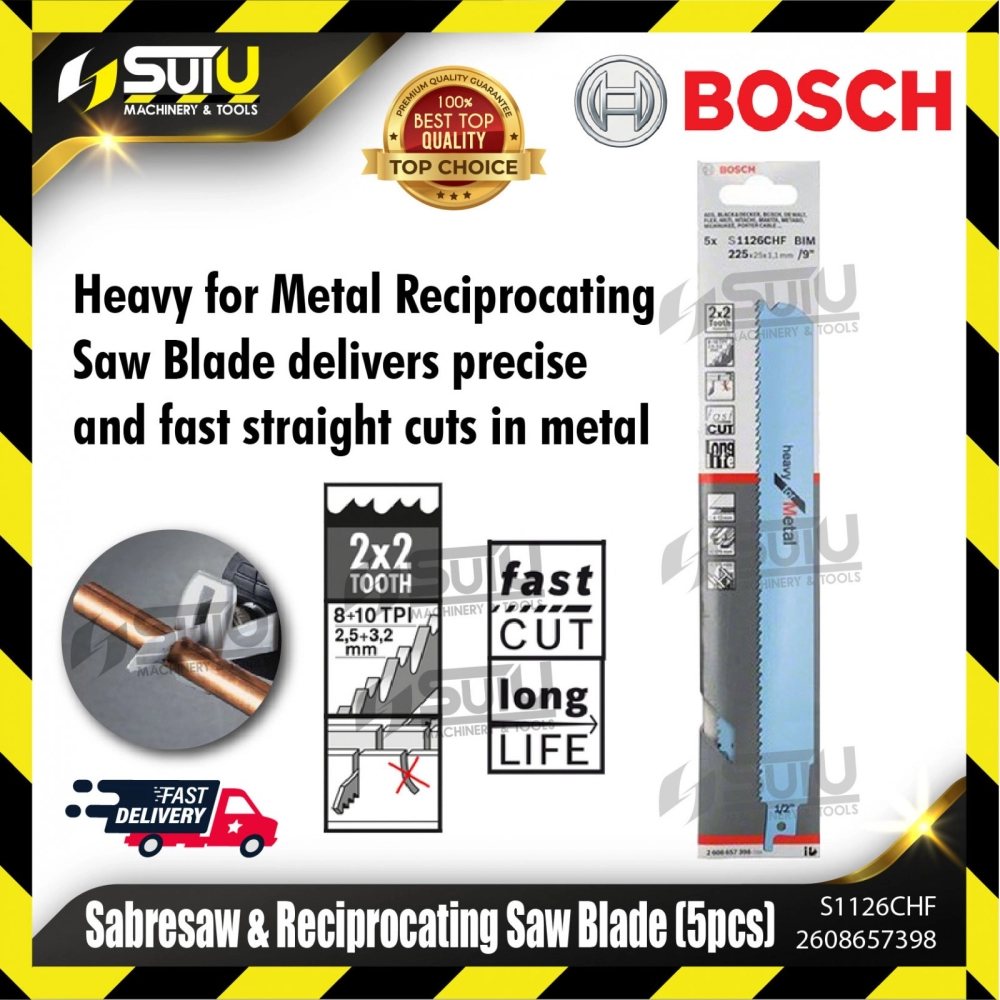 BOSCH 2608657398 (S1126CHF) Sabresaw & Reciprocating Saw Blade (5 pcs)