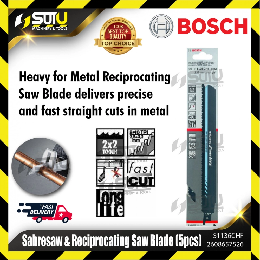 BOSCH 2608657526 (S1136CHF) Sabresaw & Reciprocating Saw Blade (5 pcs)