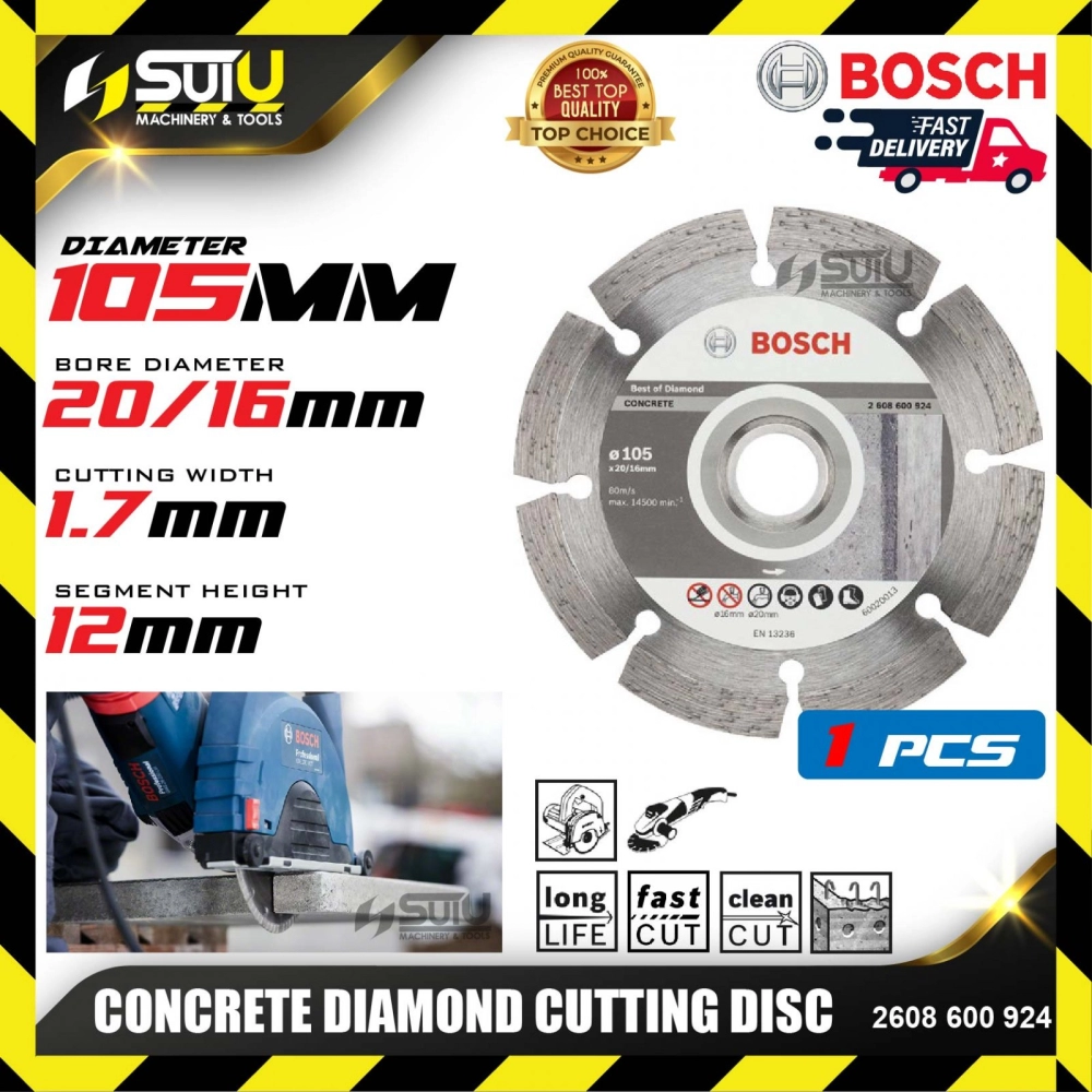 BOSCH 2608600924 4" Diamond Cutting Disc for Concrete
