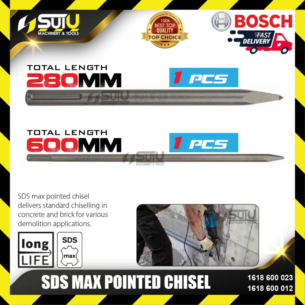 BOSCH 1618600023/ 012 SDS Max Pointed Chisel (280-600mm)