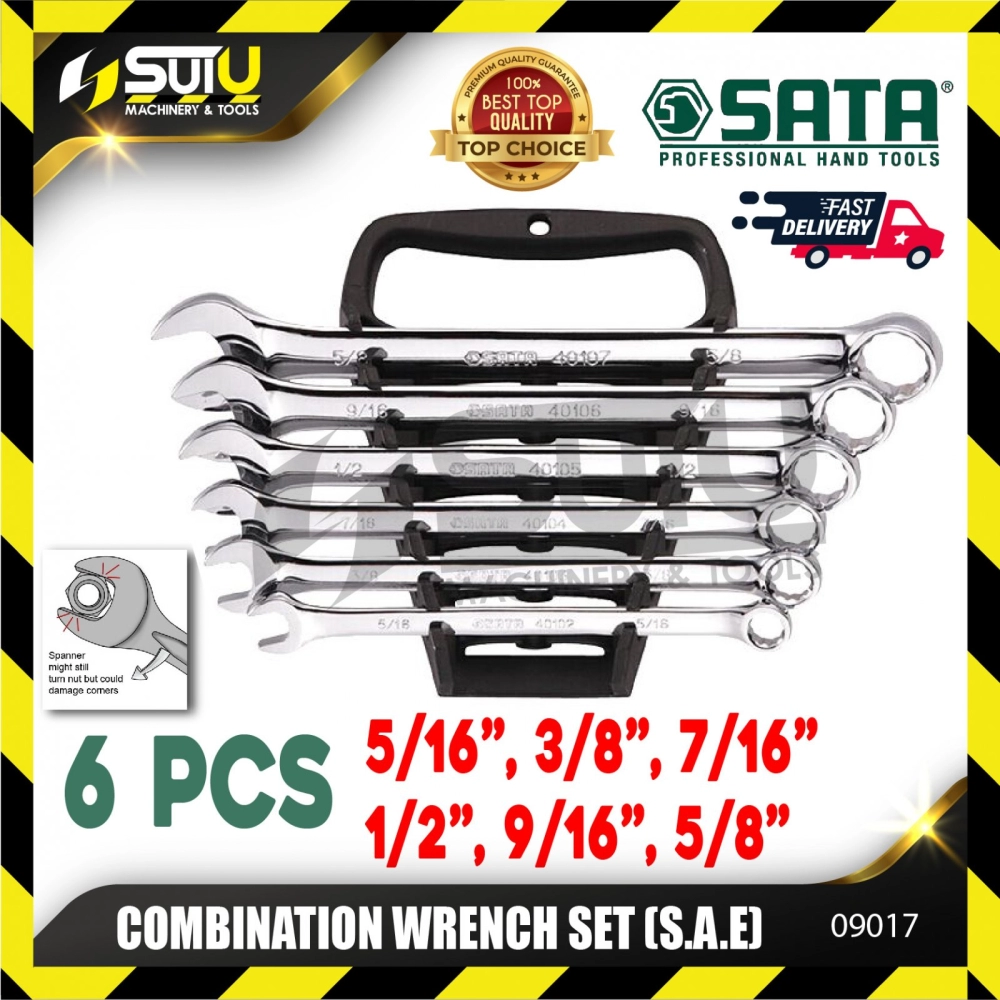 SATA 09017 6pcs SAE Combination Wrench Set