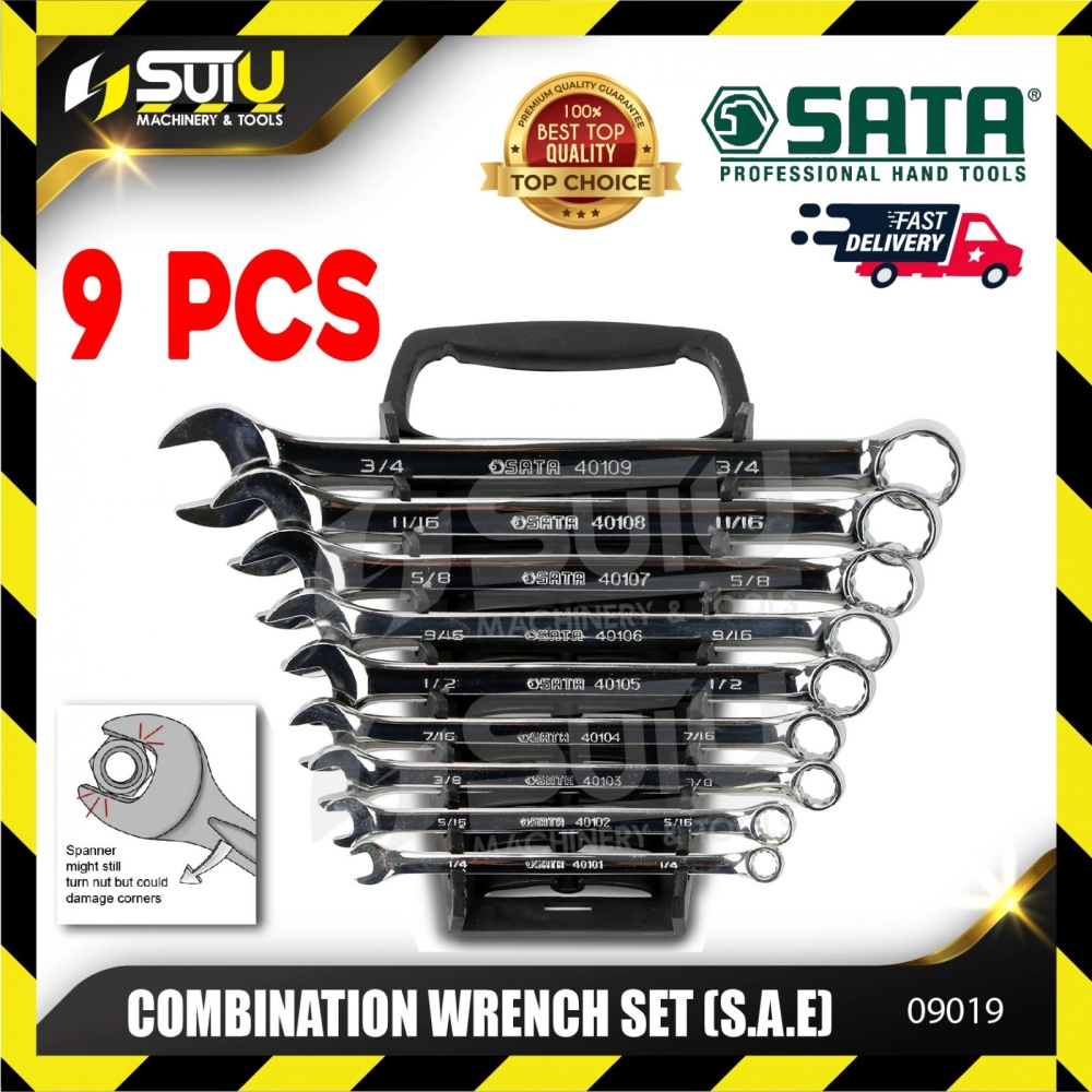 SATA 09019 SAE Combination Wrench Set 9Pcs