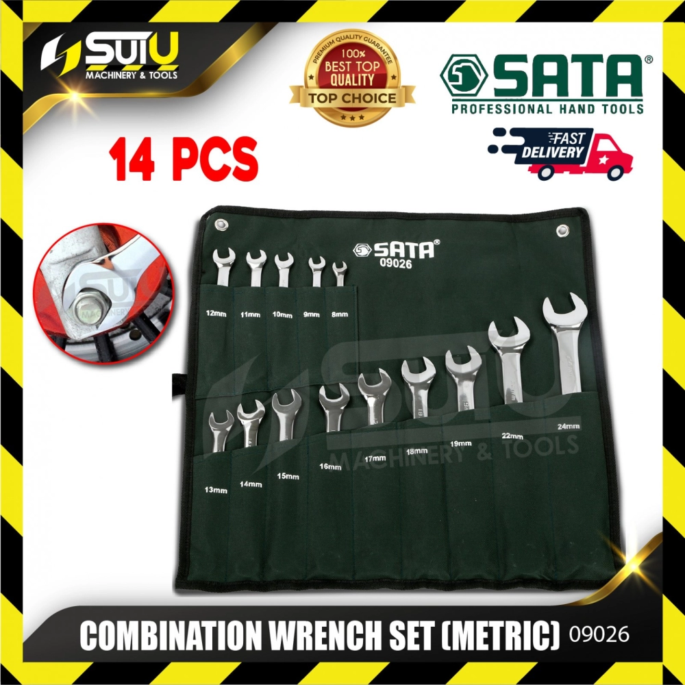 SATA 09026 Metric Combination Wrench Set 8mm - 24mm