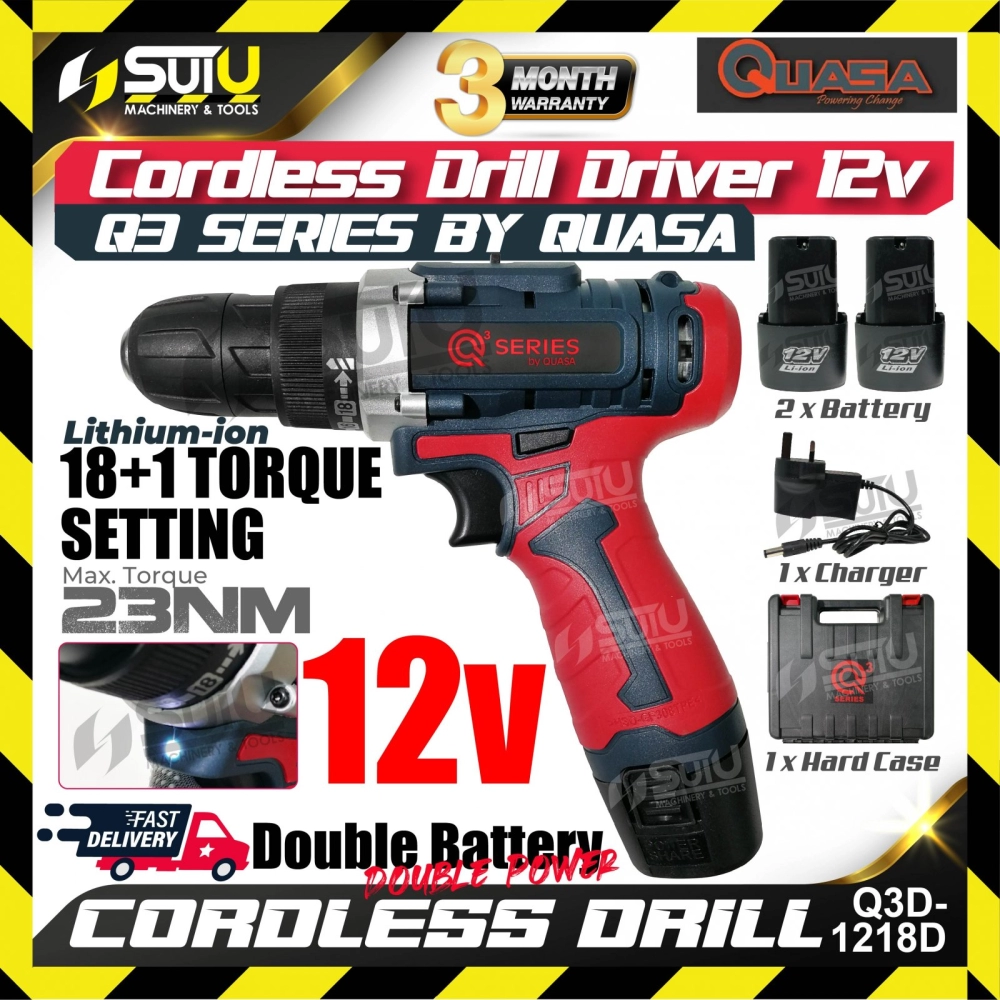 Quasa Q3D-1218D 12V 2-Speed Cordless Drill 23NM