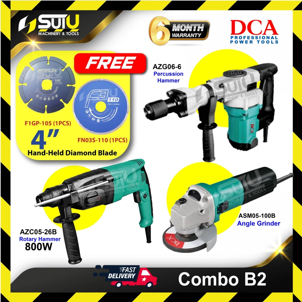 [COMBO B2] DCA Renovation Working Combo AZG06-6+AZC05-26B+ASM05-100B+FOC 2 x 4" Diamond Blade