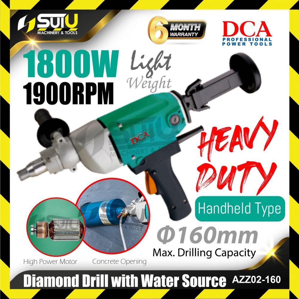 DCA AZZ02-160 Diamond Drill with Water Source 1800W 1900RPM