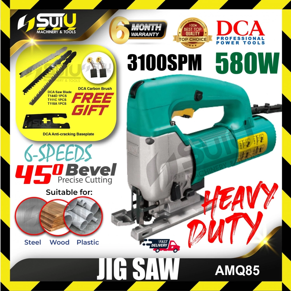 DCA AMQ85 / AMQ85S 6-Speed Jig Saw 580W 3100SPM
