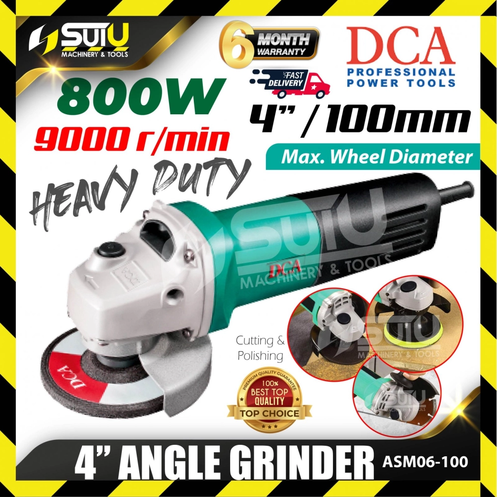 DCA ASM06-100 4" Angle Grinder 800W 9000rpm