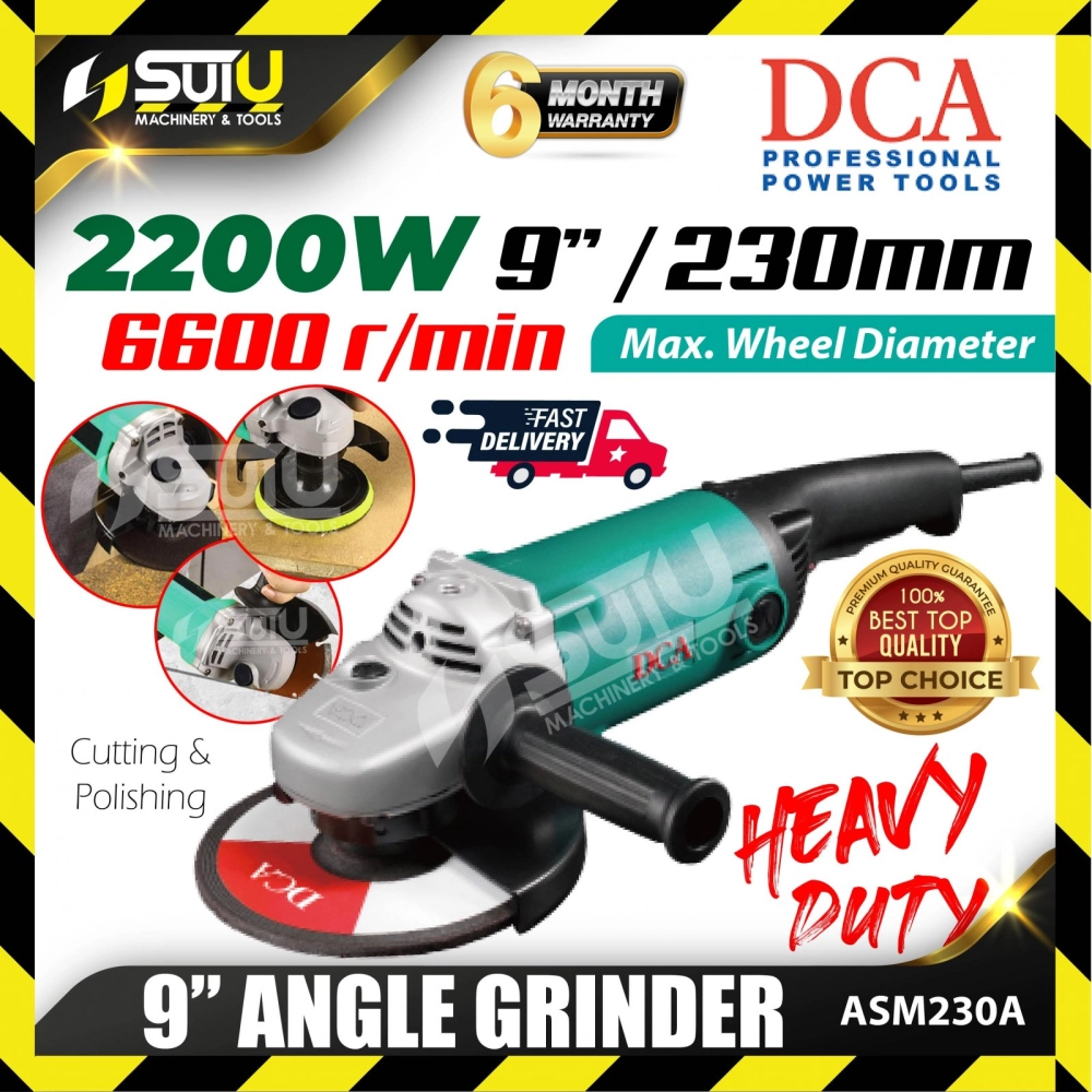 DCA ASM230A 9" Angle Grinder 2200W 6600RPM