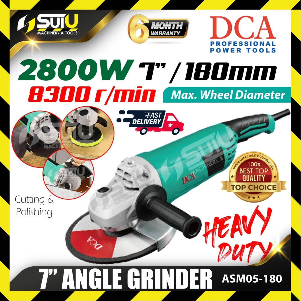 DCA ASM05-180 7" Angle Grinder 2800W 8300RPM