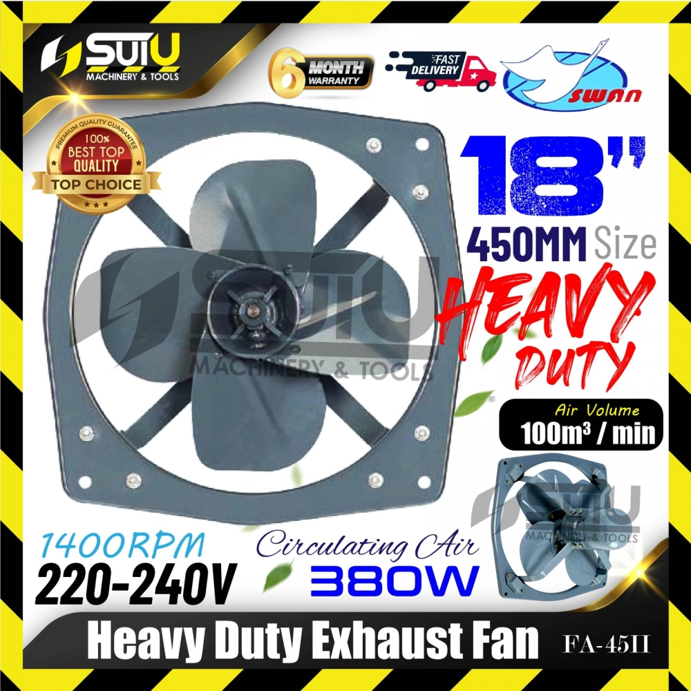 SWAN FA-45II / FA45II 18"/450MM Heavy Duty Exhaust Fan 380W 1400rpm