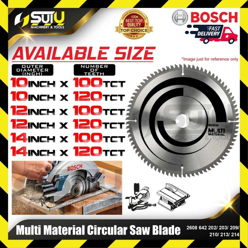 BOSCH 2608642202/ 203/ 209/ 210/ 213/ 214 10-14" Multi Material Circular Saw Blade