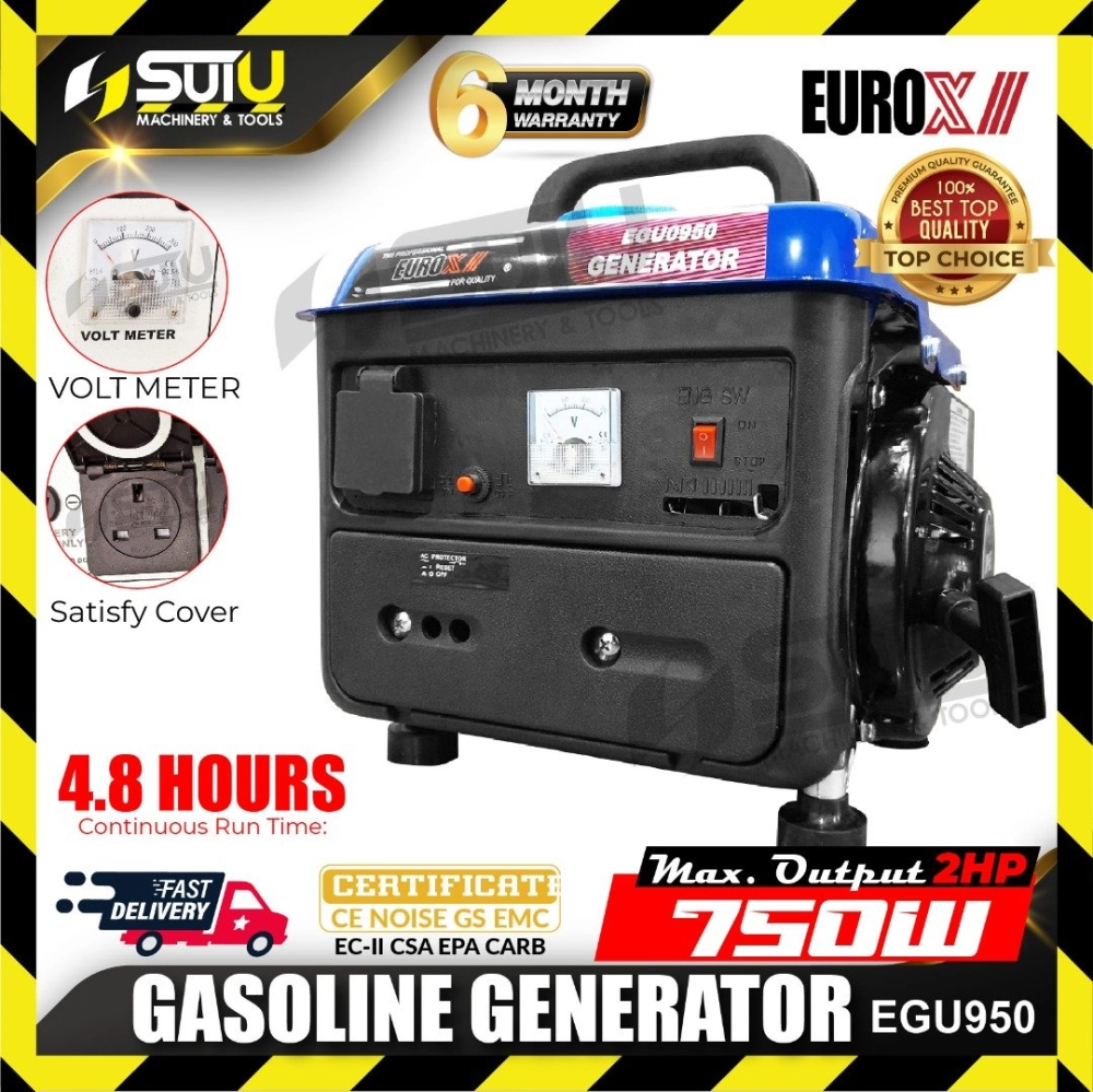 EUROX EGU950 2HP 4.2L 2-Stroke Gasoline Generator 3600rpm