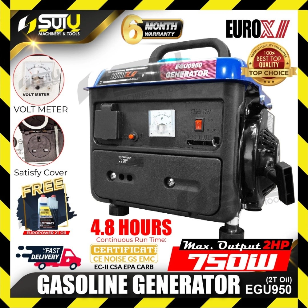 EUROX EGU950 2HP 4.2L 2-Stroke Gasoline Generator 3600rpm + FOC 2T Oil 