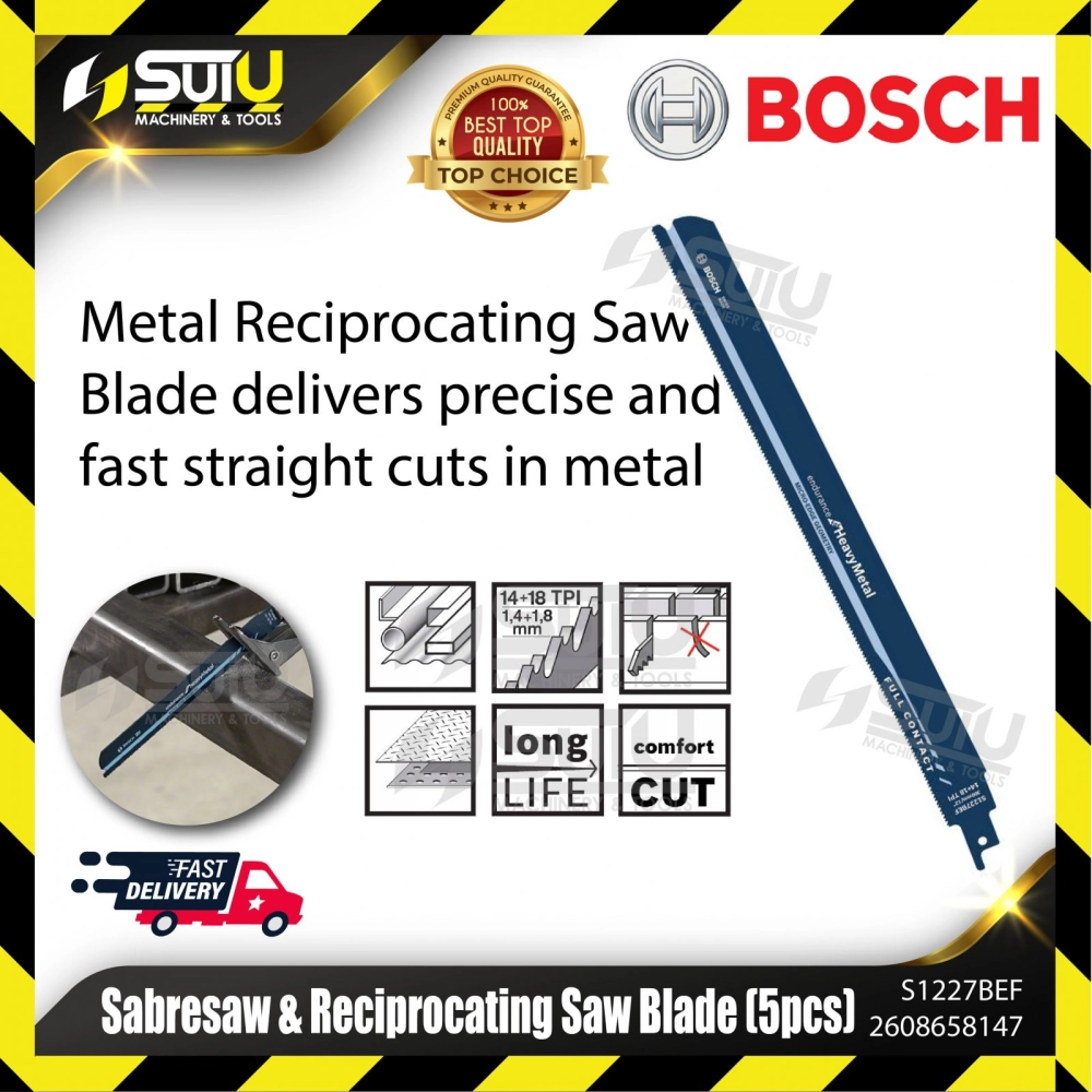 BOSCH 2608658147 (S1227BEF) Sabresaw & Reciprocating Saw Blade (5 pcs)