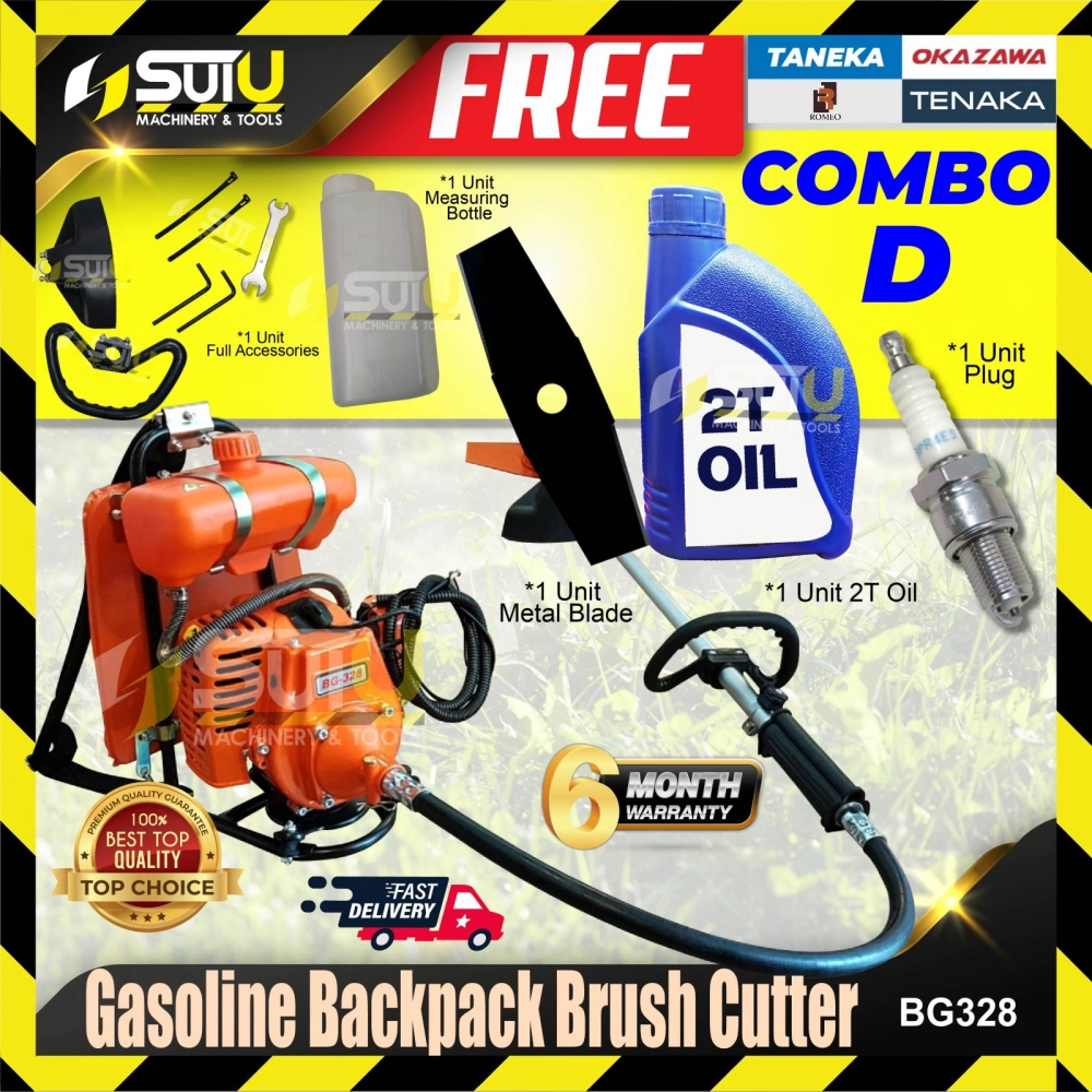 [COMBO D] TANEKA / TENAKA / OKAZAWA / ROMEO / BOSSMAN / HARZ BG328 / BBG328 / HZ328 33cc Gasoline Backpack Brush Cutter