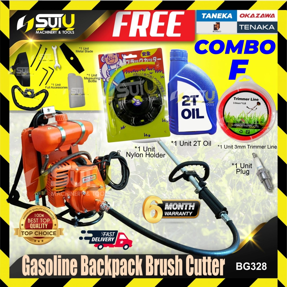 [COMBO F] TANEKA / TENAKA / OKAZAWA / ROMEO / BOSSMAN BG328 / BBG328 33cc Gasoline Backpack Brush Cutter
