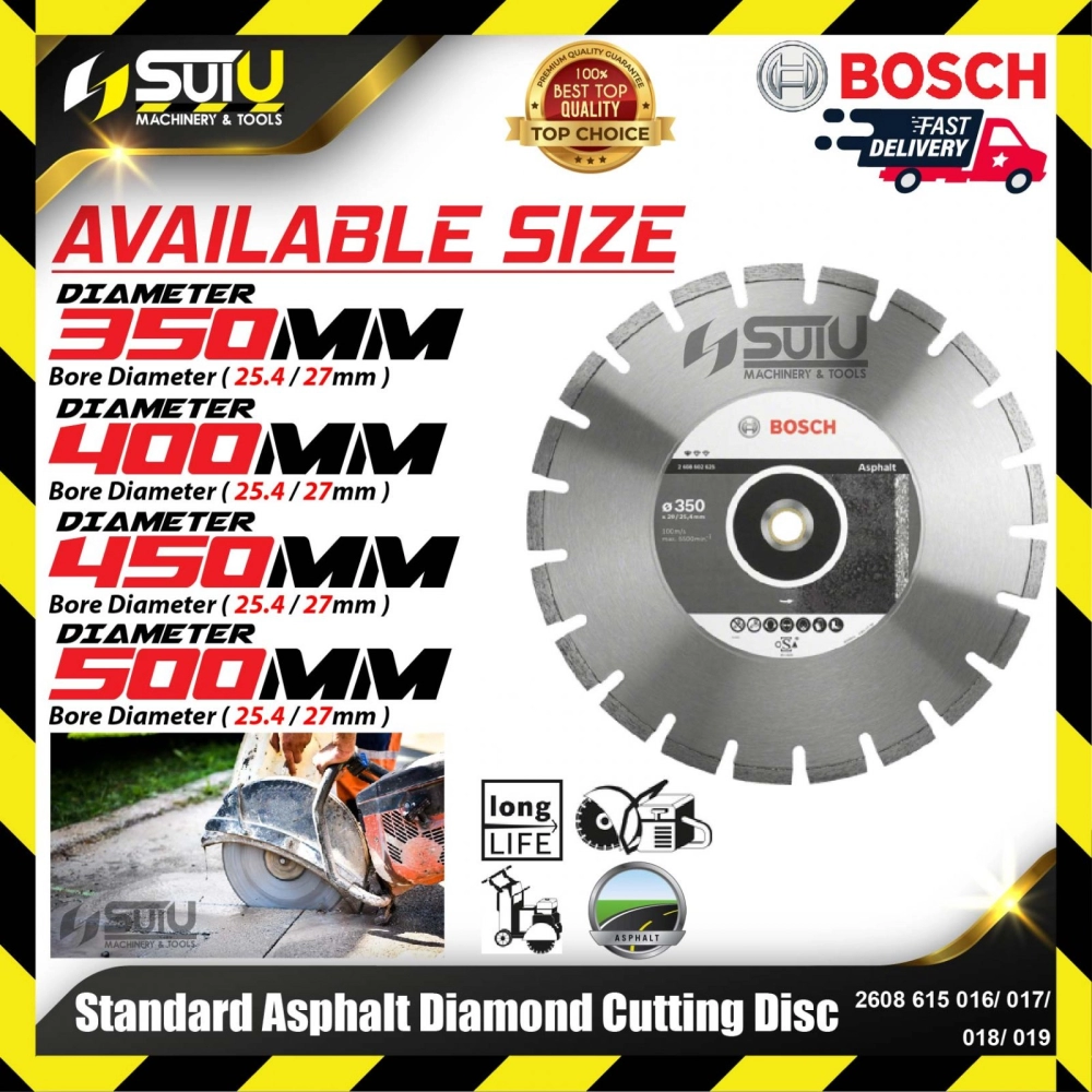 BOSCH 2608615016/ 017/ 018/ 019 Standard Asphalt Diamond Cutting Disc (350/400/450/500mm)