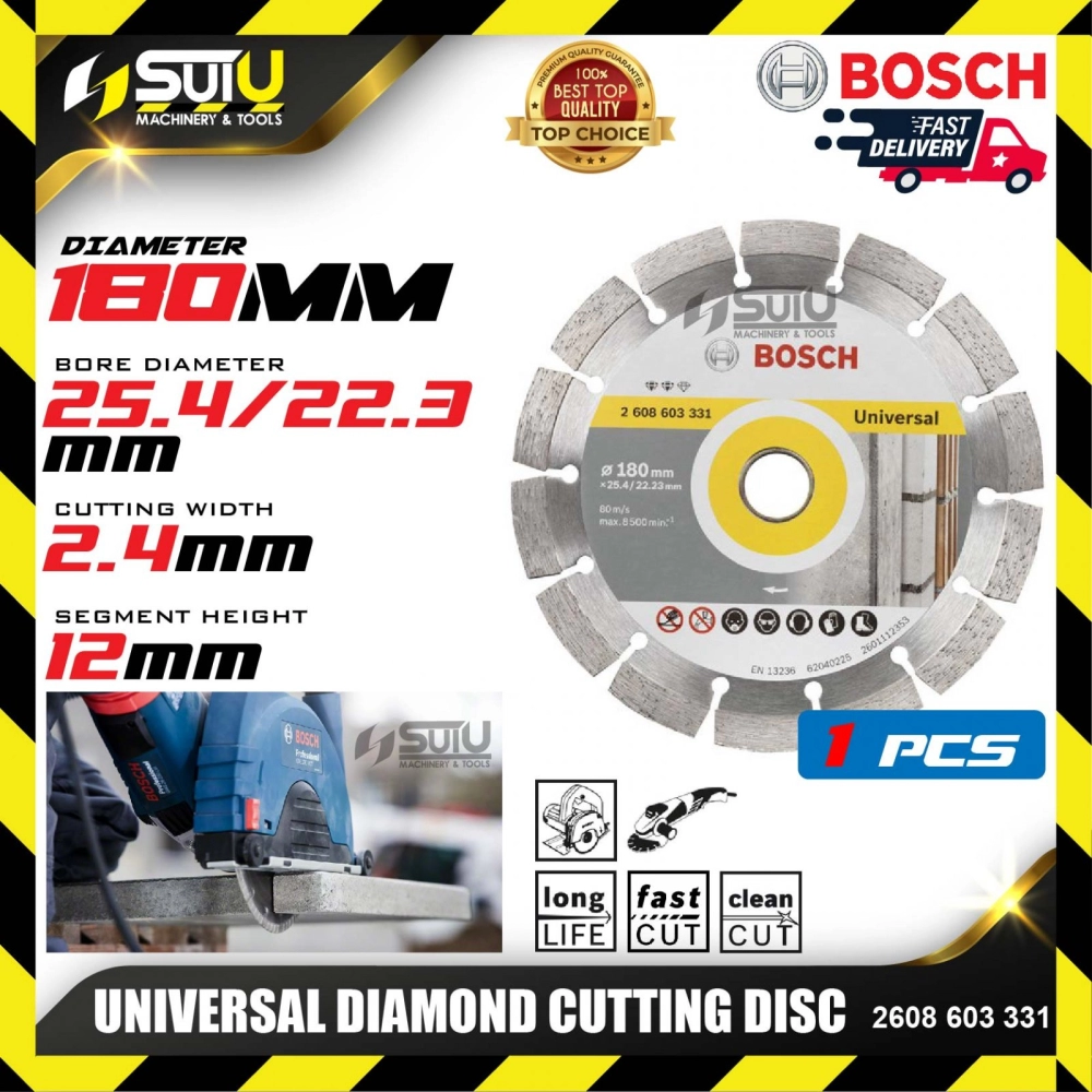 BOSCH 2608603331 Universal Diamond Cutting Disc 180mm