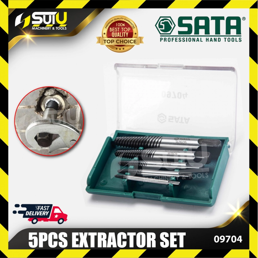 SATA 09704 5 Pcs Fine Threaded Extractor Set