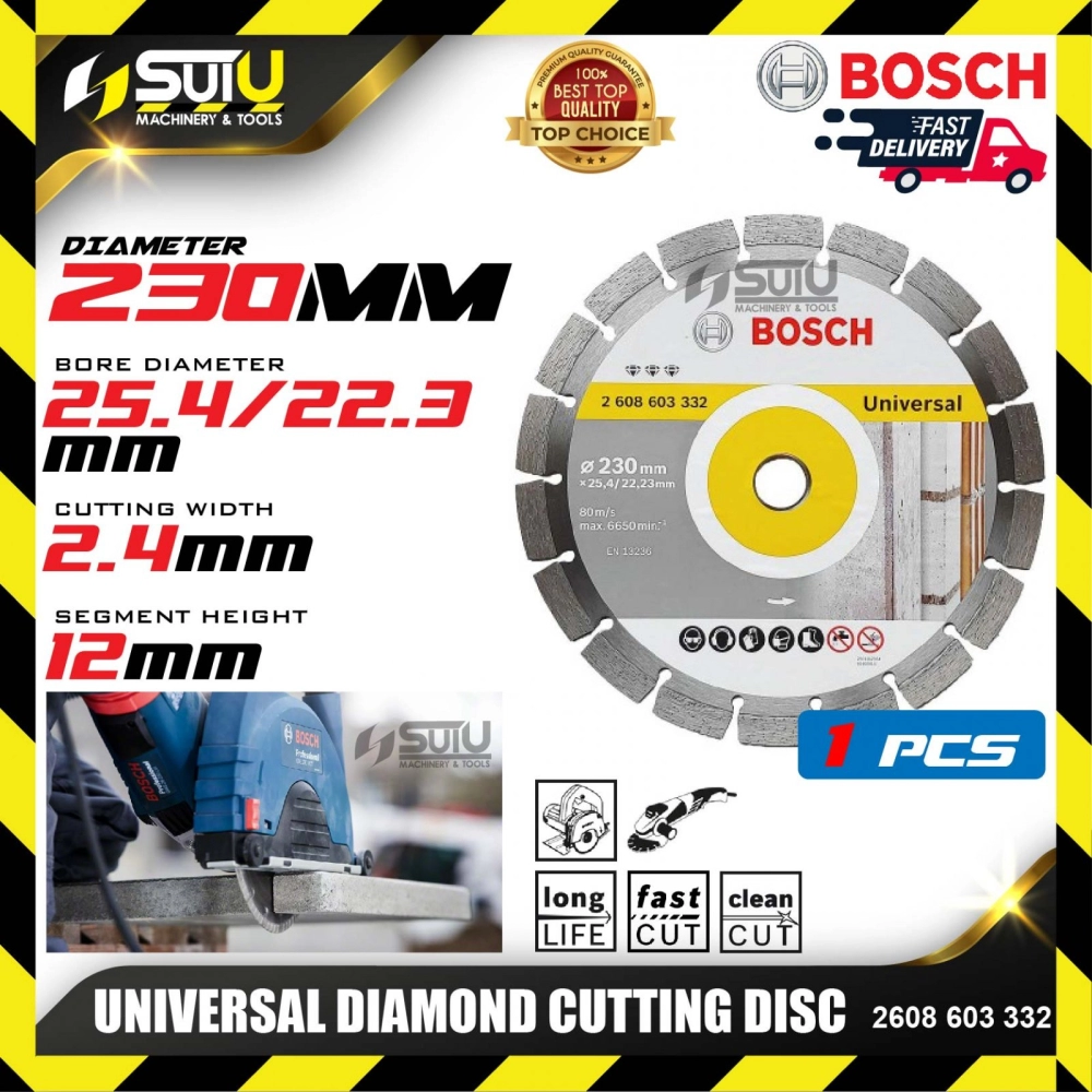 BOSCH 2608603332 Universal Diamond Cutting Disc 230mm