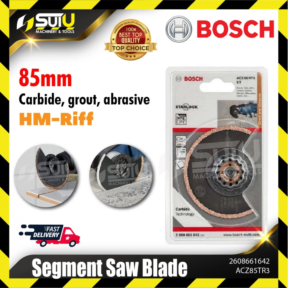 BOSCH 2608661642 (ACZ 85 RT3) 85MM HM-Riff Segment Saw Blade (Carbide, grout, abrasive)