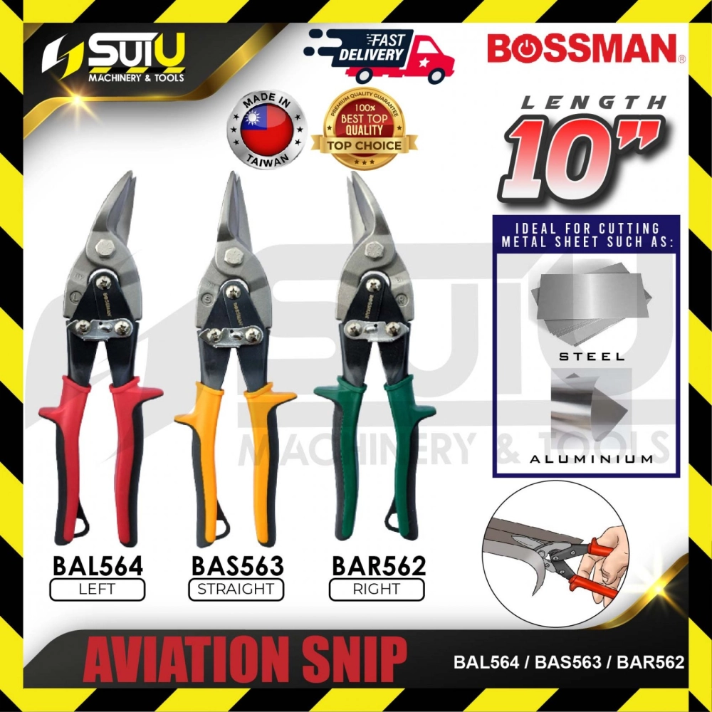 BOSSMAN BAL564 / BAS563 / BAR562 10" Aviation Snip (Left/Straight/Right)