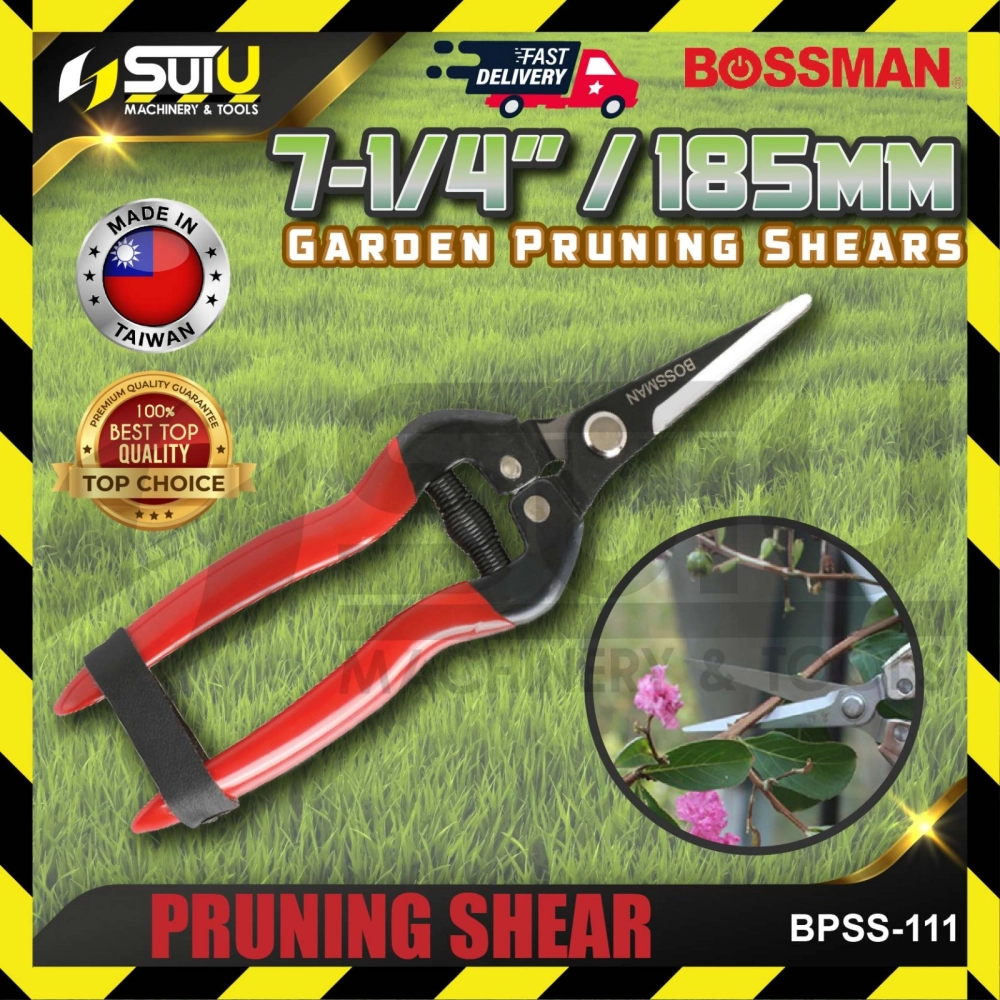 BOSSMAN BPSS-111 / BPSS111 7-1/4" /185mm Garden Pruning Shear (Straight)