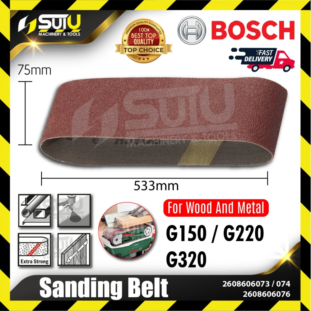 BOSCH 2608606073/ 074/ 076 Sanding Belt For Wood & Metal (G150/220/320)